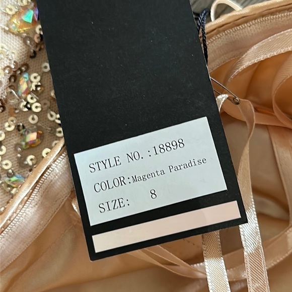 La Femme Magenta Paradise Embellished Layered-Skirt Sweetheart Gown - Picture 11 of 16